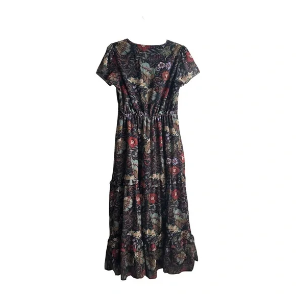 PinkBlush Floral Boho Deep V-Neck Maxi Dress Size Medium 6/8 - Picture 6 of 6